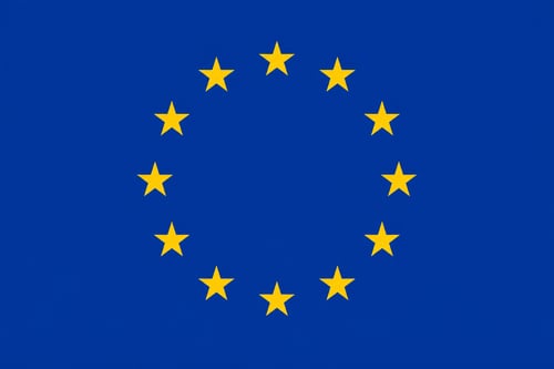 European Union Flag On Solid Background