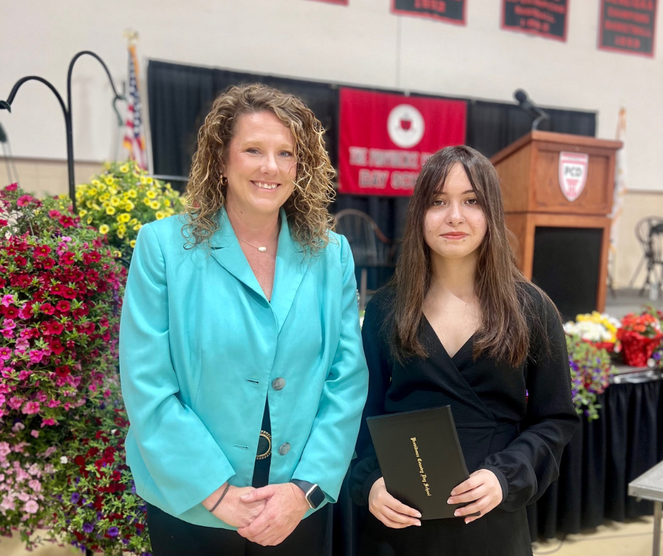Ashley Burney and Delfin join the Providence Country Day School graduation