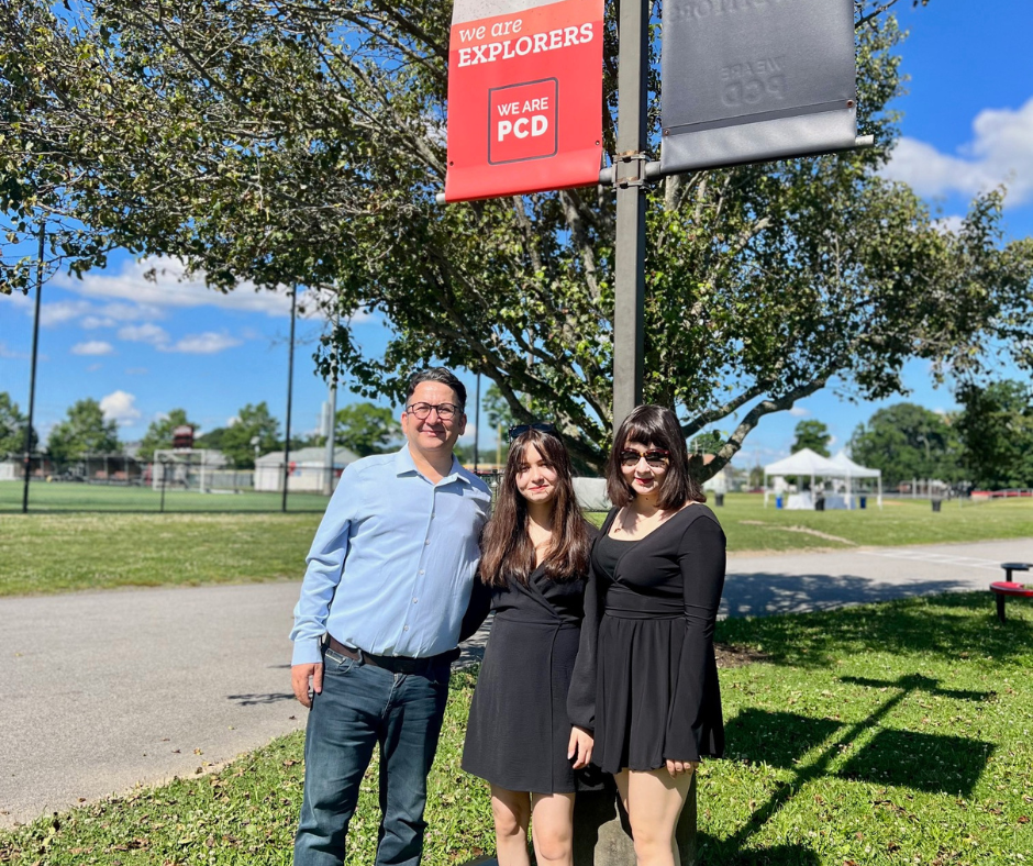 Delfin and her family tour the Providence Country Day School campus