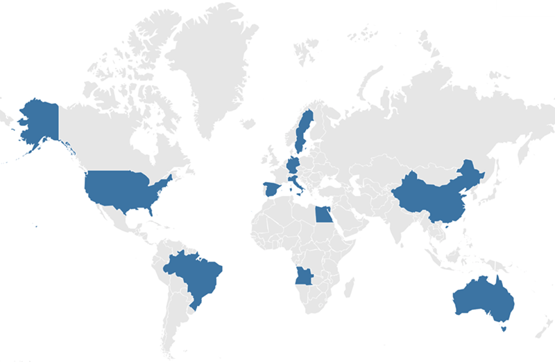 World map representing the Hudson Global Scholars international network